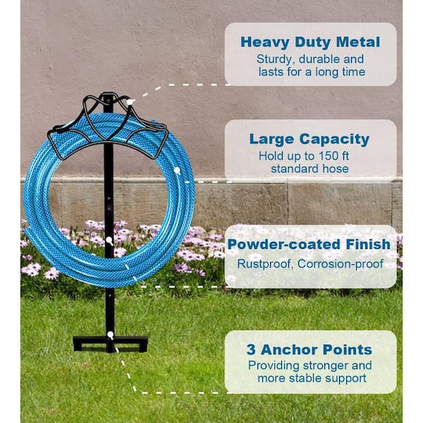 Heavy Duty Water Hose Hanger,Freestanding Garden Hose Holder Garden Hose Storage Stand Detachable Garden Hose Holder Top Notch Performance