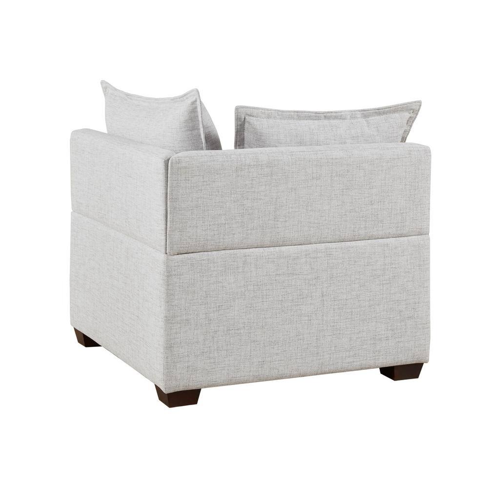 Gray Foam Fill Modular Corner Sofa with Tapered Legs