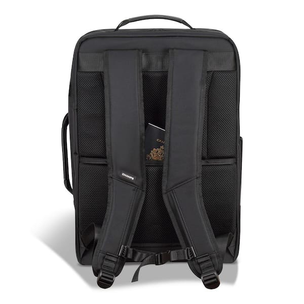 CHAMPS Onyx Collection 20.5 in., Black Nylon Carry-on Backpack