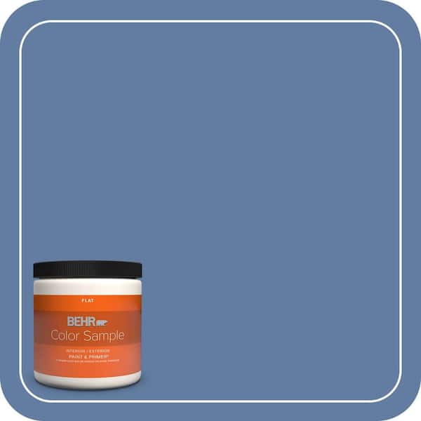 BEHR PREMIUM PLUS 8 oz. #600D-6 Blueberry Patch Flat Interior/Exterior Paint & Primer Color Sample
