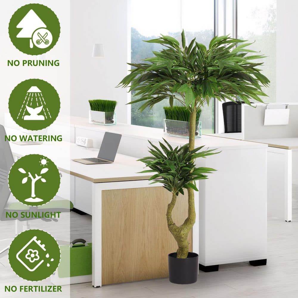 59 in. Artificial Willow Branches-Realistic Green Faux Greenery with Flexible Leaves for Home Decor