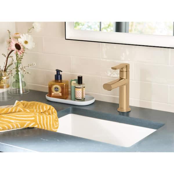 Meena Single Hole Single Handle Bathroom Faucet in Bronzed Gold