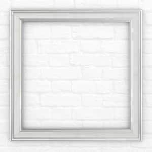 33 in. x 33 in. (L2) Square Mirror Frame in Chrome and Linen
