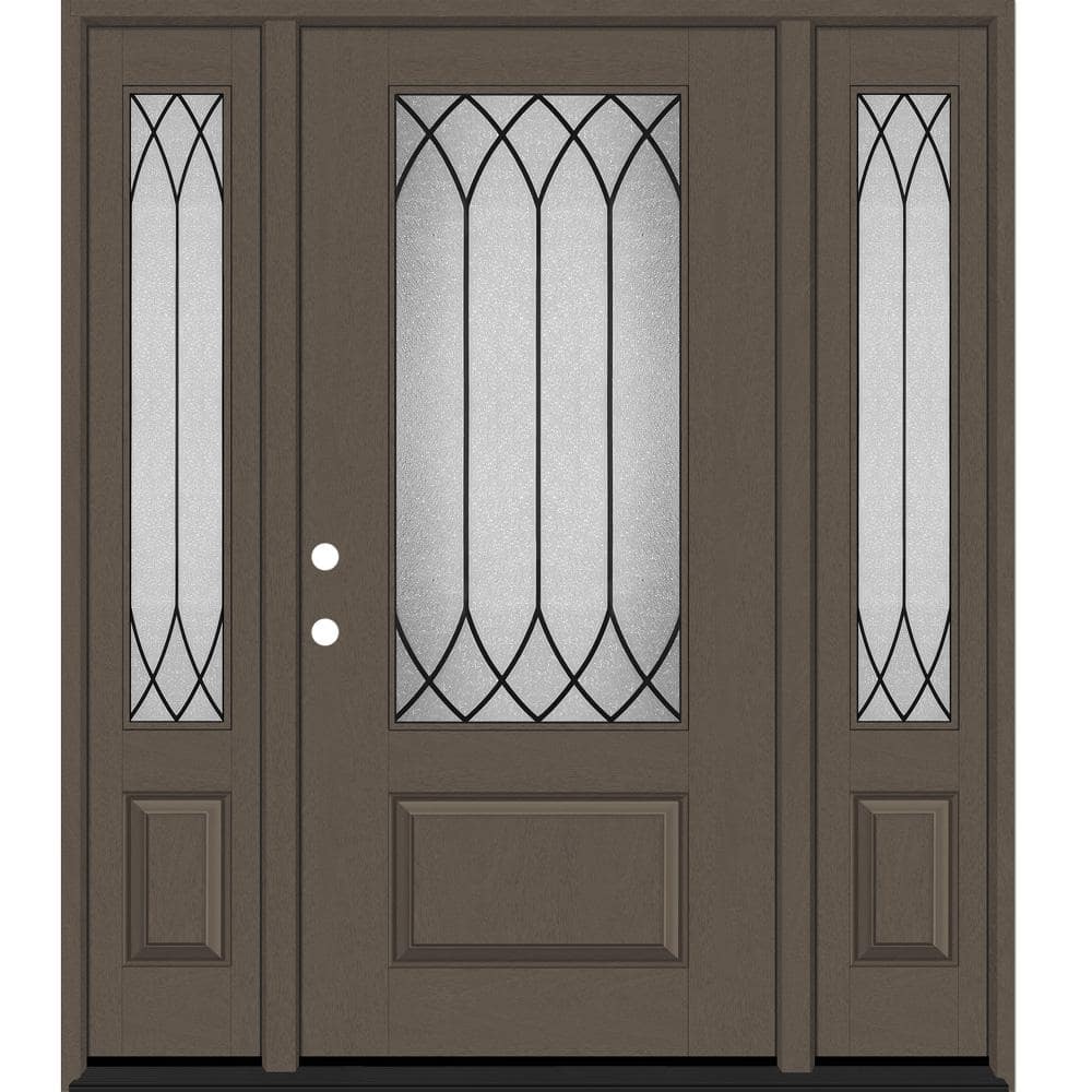 Regency 68 in. x 80 in. 3/4 Lite Spire Decorative Glass RHIS Ashwood Mahogany Fiberglass Prehung Front Door 14 in. SL price history on PriceWatchPro