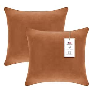 A1HC Brown Derby 20 in. x 20 in. Velvet Throw Pillow Covers Set of 2