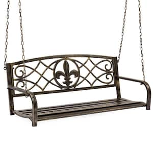 2-Person Bronze Metal Porch Swing