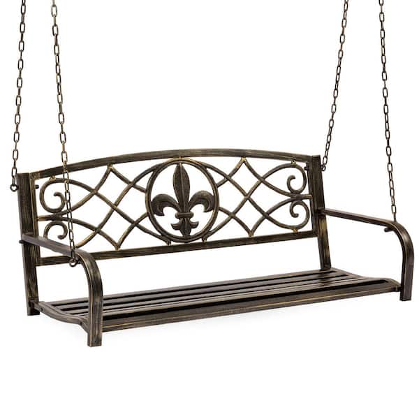 Best Choice Products 2-Person Bronze Metal Porch Swing