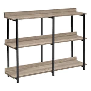47.25 in. Dark Taupe Rectangle Particle Board Console Table with Shelves