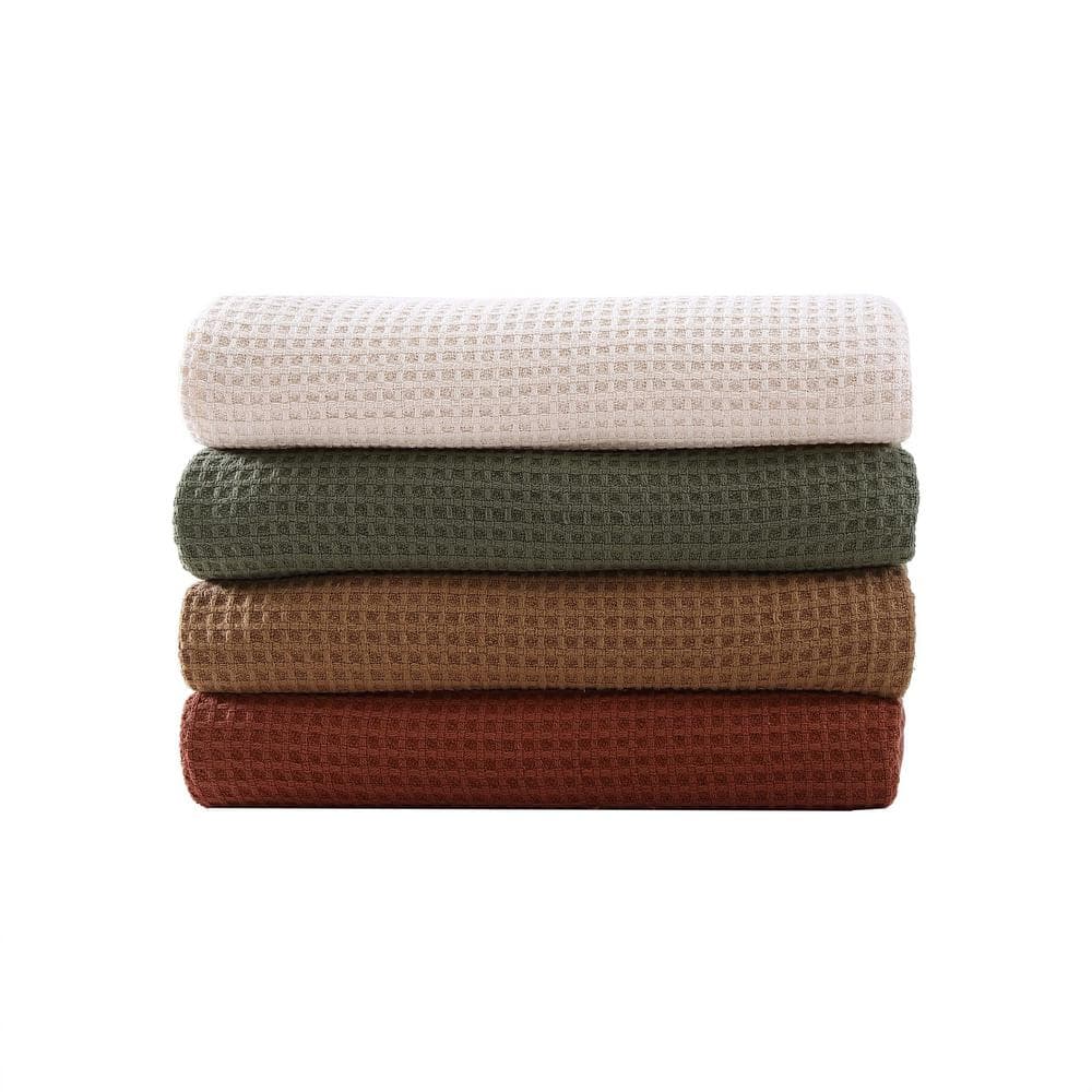 Full Organic Cotton Knitted Reversible Waffle Blanket