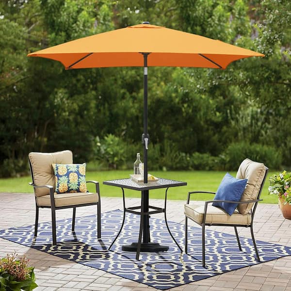 Maypex 6.5 ft. Steel Crank and Tilt Square Market Patio Umbrella in Orange