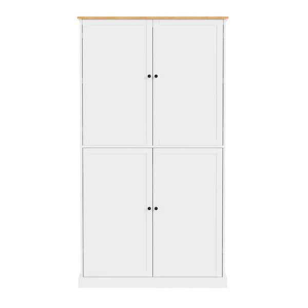 40.2 in. W x 20 in. D x 71.3 in. H Freestanding Kitchen Pantry Cabinet in White with 2 Drawers, 2 Shelves