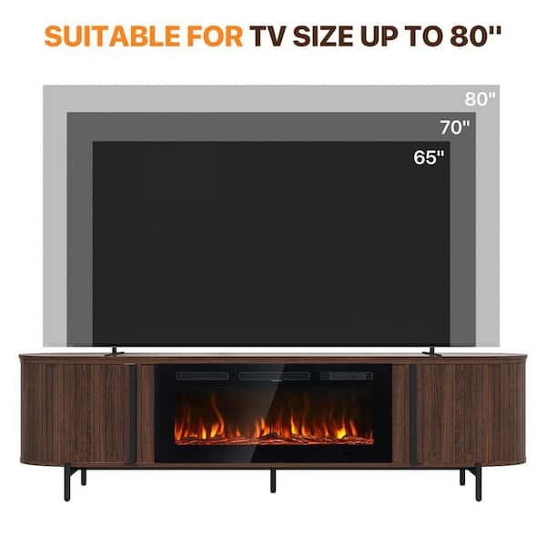 Sizzim 70 in. Freestanding Modern Electric Fireplace TV Stand with