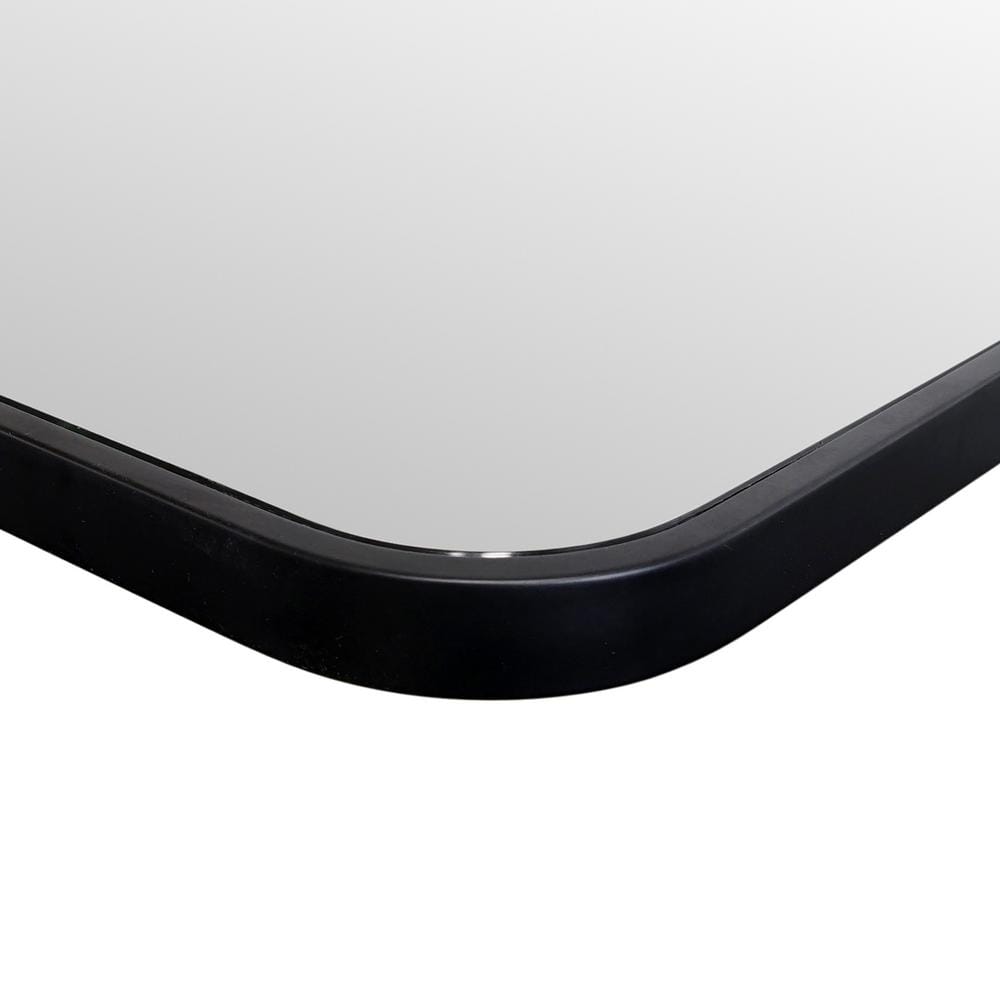 Trinity 32" x 22" Black Wood Full Length Rectangular Mirror