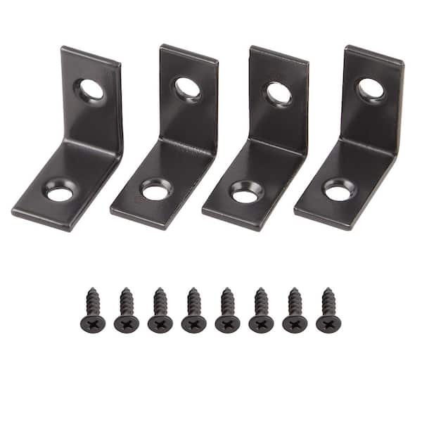 Everbilt 3/4 in. Black Corner Brace (4-Pack)