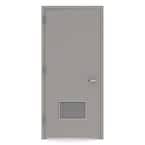 36 in. x 80 in. Firerated Right-Hand Louver Steel Prehung Commercial Door with Welded Frame