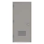 36 in. x 84 in. Firerated Right-Hand Louver Steel Prehung Commercial Door with Welded Frame