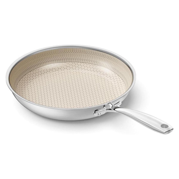 9.5 in. Ceramic Nonstick Frying Pan Honeycomb Coating Stay-Cool Handle Dishwasher Oven Safe Induction Ready