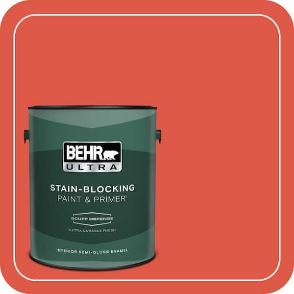BEHR ULTRA 1 gal. #T12-7 Red Wire Extra Durable Semi-Gloss Enamel Interior Paint & Primer