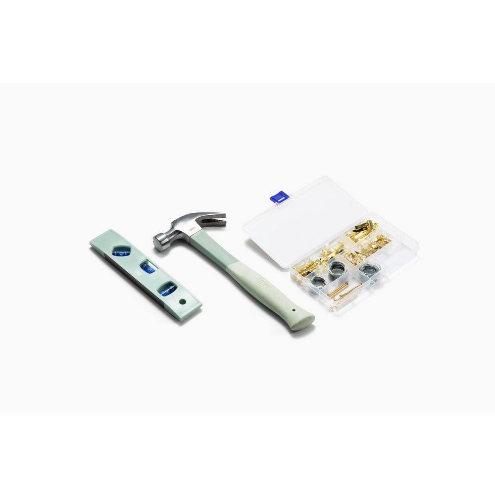 Picture/Mirror Hanging Kit with Nails and Hooks, 93-Piece with Hammer and Level in Sage price history on PriceWatchPro