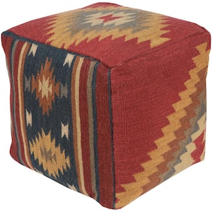 Telesto Dark Red Accent Pouf