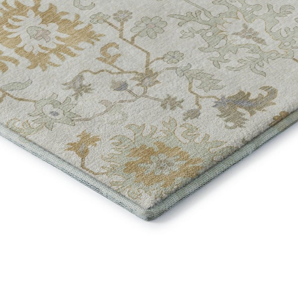 Mayfield Premium Machine Washable Abstract AMF1854 Ivory 9 ft. x 12 ft. Area Rug