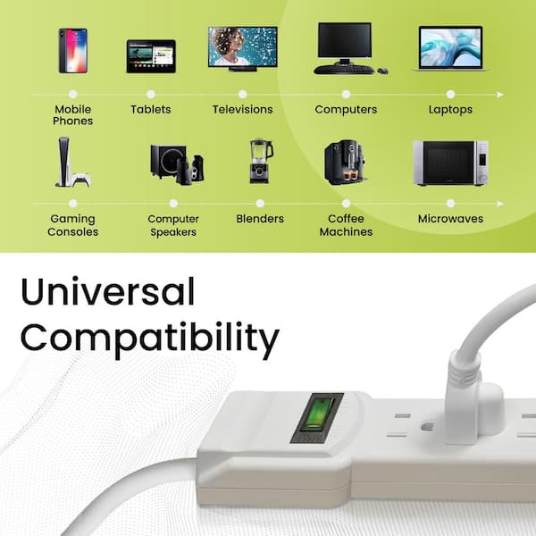 Multiprise Leviton POWER SENTRY 706 – 6 Sorties, Couleur Verte