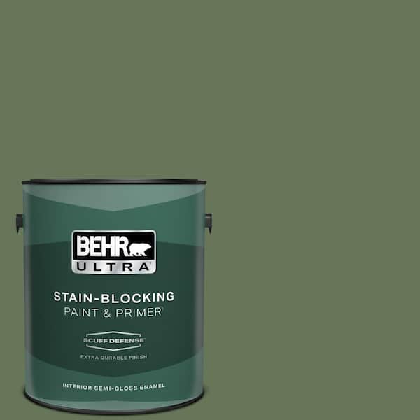 BEHR ULTRA 1 gal. #PPU10-01 Scallion Extra Durable Semi-Gloss Enamel Interior Paint & Primer