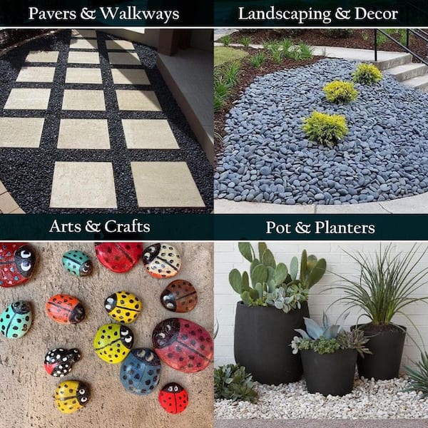 Black Mexican Beach Pebbles-decorative landscape stone ground cover 