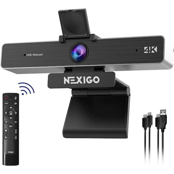 Etokfoks 4K USB Webcam with Remote in Black (1-Pack)