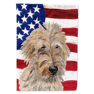 0.91 ft. x 1.29 ft. Polyester Golden Doodle 2 with American 2-Sided 2-Ply Flag USA Garden Flag