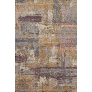 Mayfield Premium Machine Washable Abstract AMF2147 Rust 9 ft. x 12 ft. Area Rug