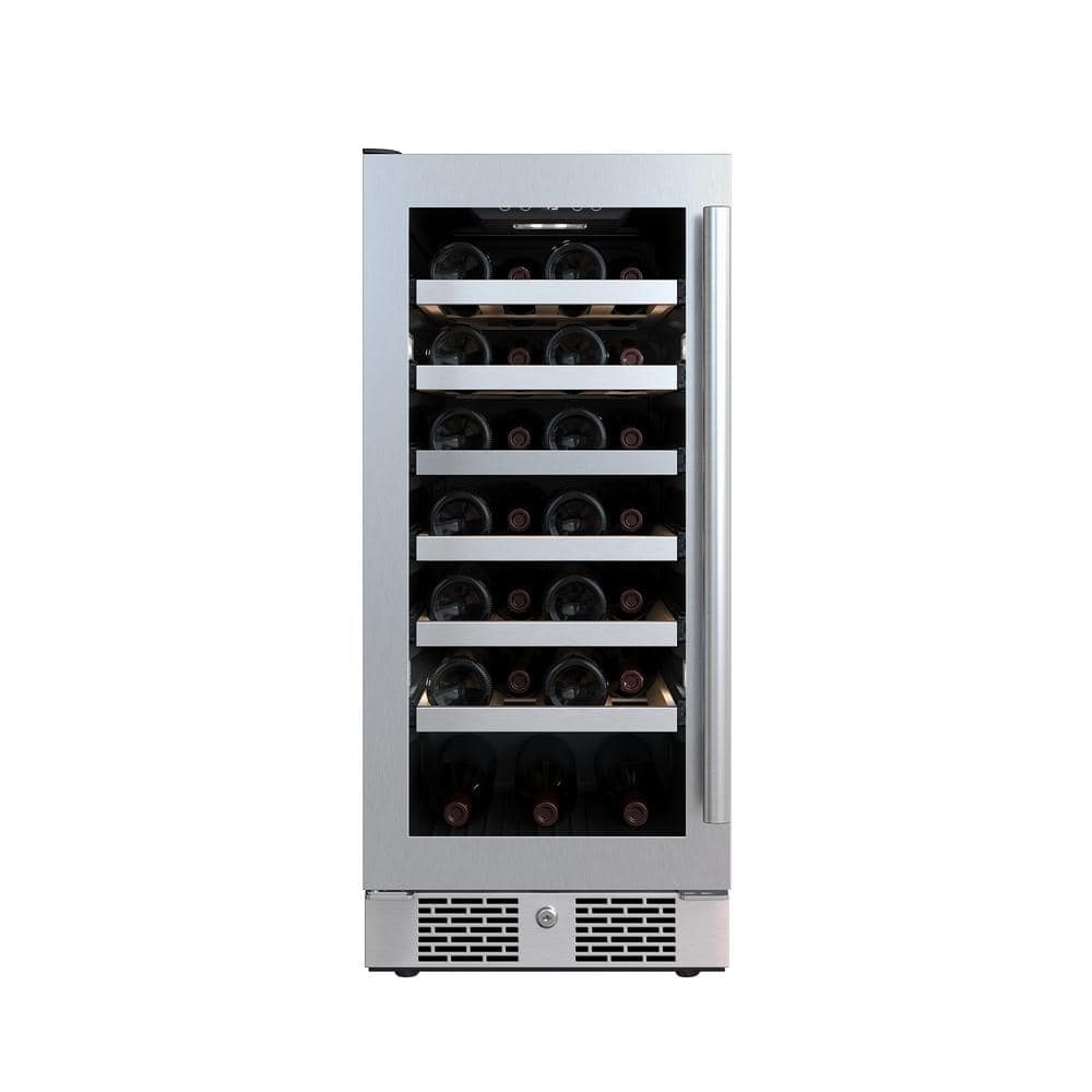 Avallon 15'' Stainless Steel Single Zone Wine Refrigerator with Interior Lighting