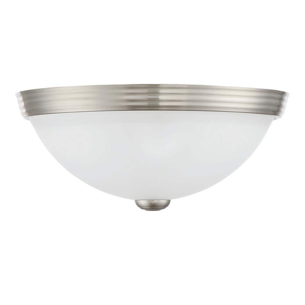Elegant Satin Nickel 11" Dual LED/Incandescent Bowl Ceiling Flush Mount