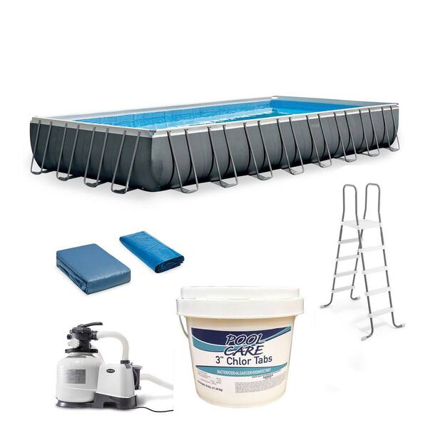 Intex Ultra XTR Frame Pool Bundle with Pump and Pool Care Chlorine Tablets, 25 Lb