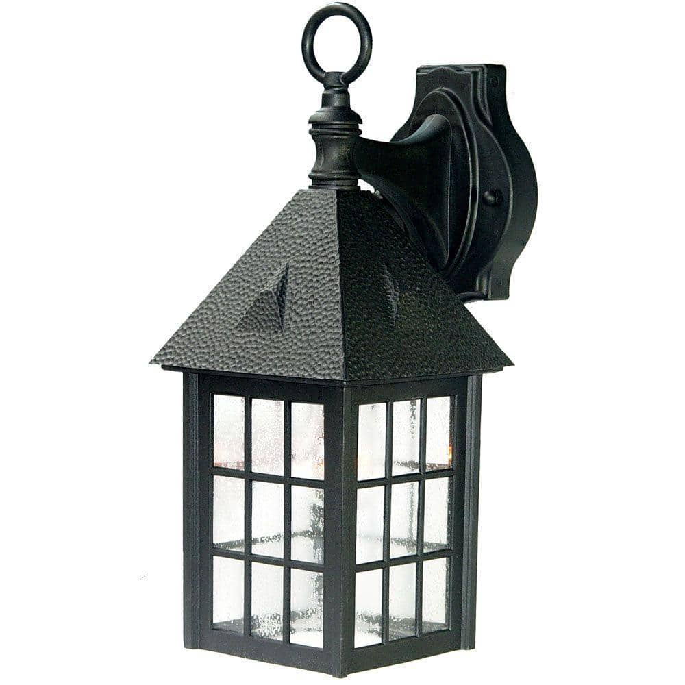 Matte Black 16" Dimmable Lantern Wall Sconce