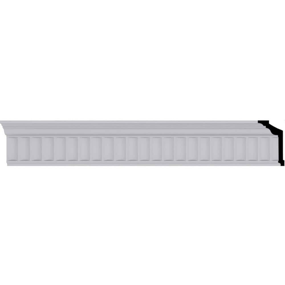 Primed White Polyurethane Geometric Crown Moulding Sample
