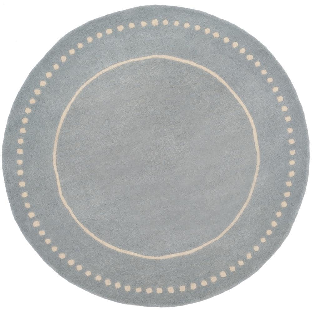 Bella Light Blue/Ivory 5 ft. x 5 ft. Round Border Area Rug price history on PriceWatchPro