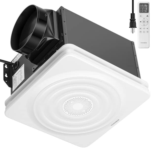 240 CFM Ceiling Bluetooth Speaker Bathroom Exhaust Fan with Humidity Sensor, RGB Lights, Remote Control