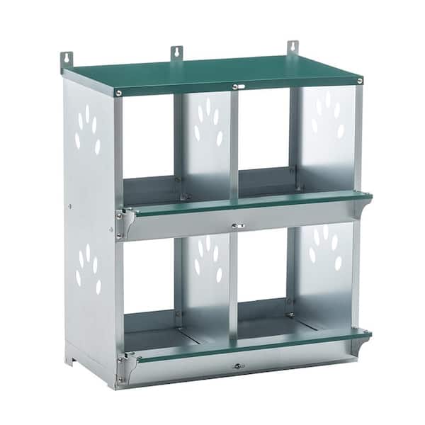 Metal Nesting Boxes for Chicken, 4 Compartment, Galvanized Steel Nesting Boxes