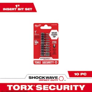 SHOCKWAVE Impact Duty Alloy Steel Torx Security Screw Driver Bit Set (10-Piece)