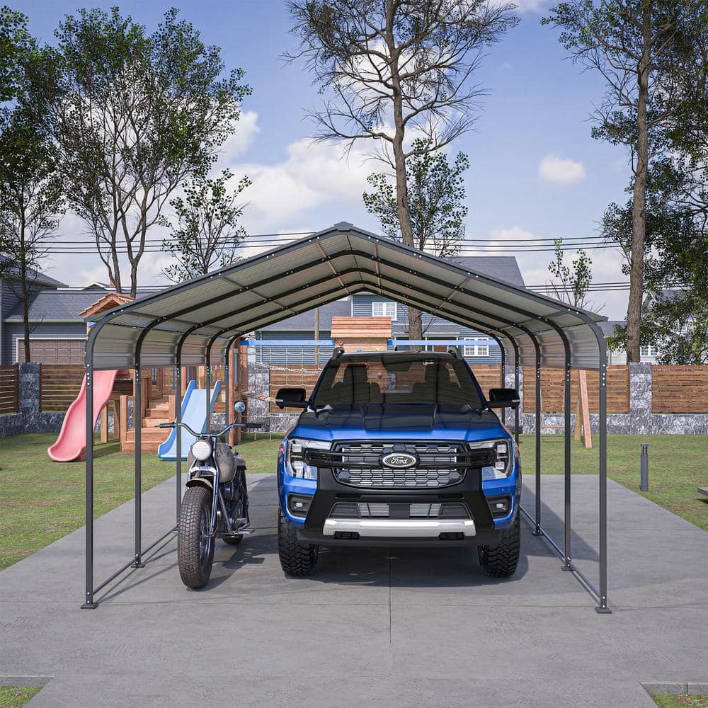 12X20 FT Metal Carport, Outdoor Car Shelter All Weather, Heavy Duty Outdoor