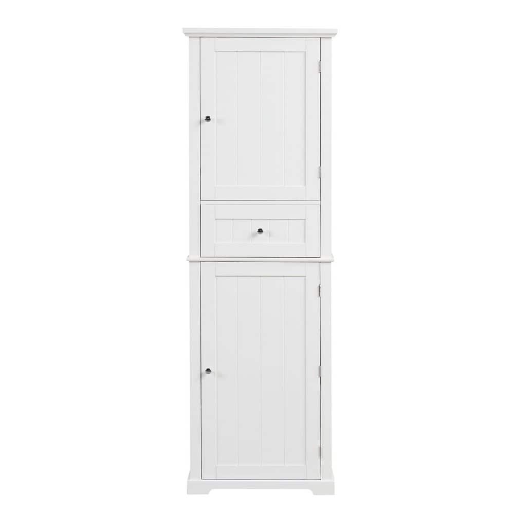 22 in. W x 11 in. D x 68 in. H White MDF Freestanding Linen Cabinet with Adjustable Shelf price history on PriceWatchPro