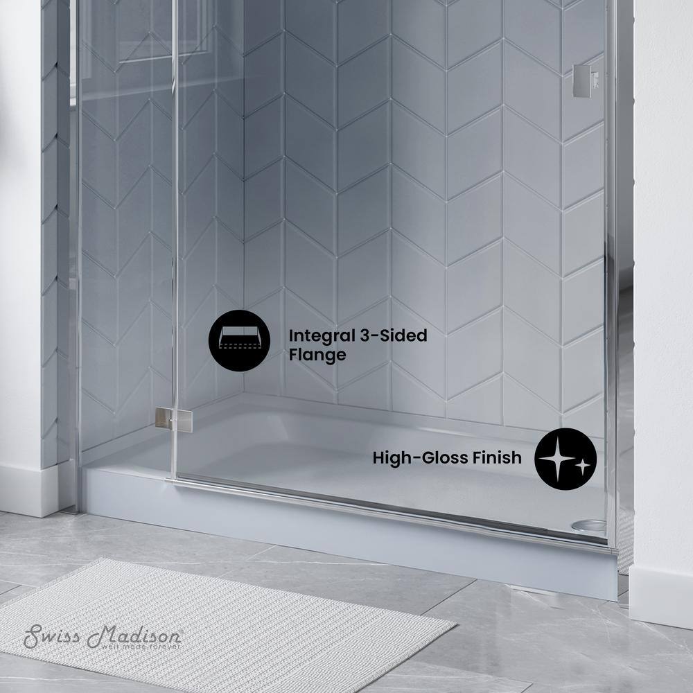 Voltaire 60" x 32" Gray Acrylic Shower Base with Right-Hand Drain
