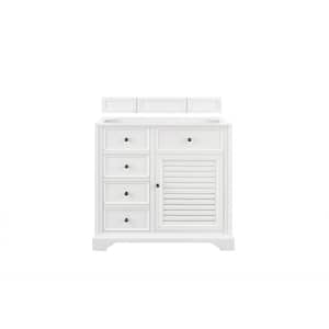 Savannah 35.5 in. W x 23.3 D x 33.5 in. H Single Bath Vanity Cabinet Without Top in Bright White