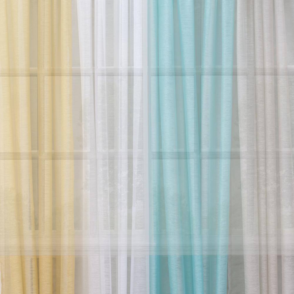 White Sheer Polyester 84-inch Rod Pocket Curtain Panels