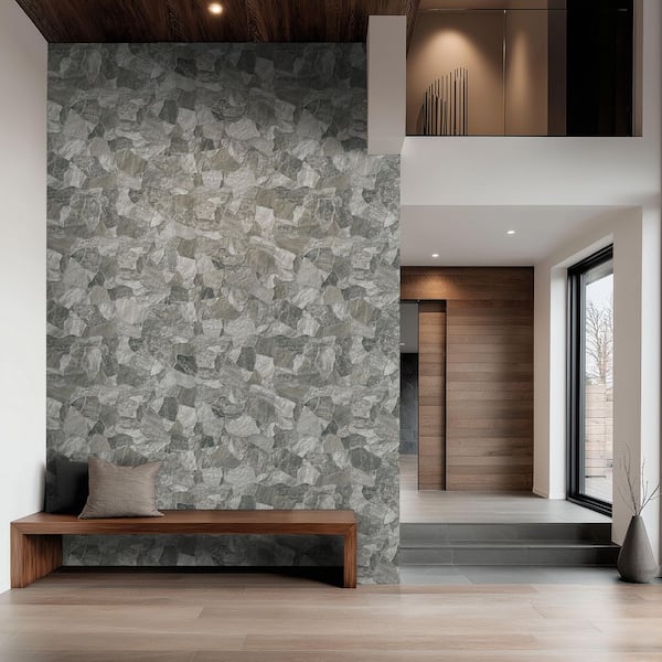 Neptune Gray Stone Look Matte Porcelain Tile 17 in. x 26 in., Floor and Wall (12.24 sq. ft./Case)