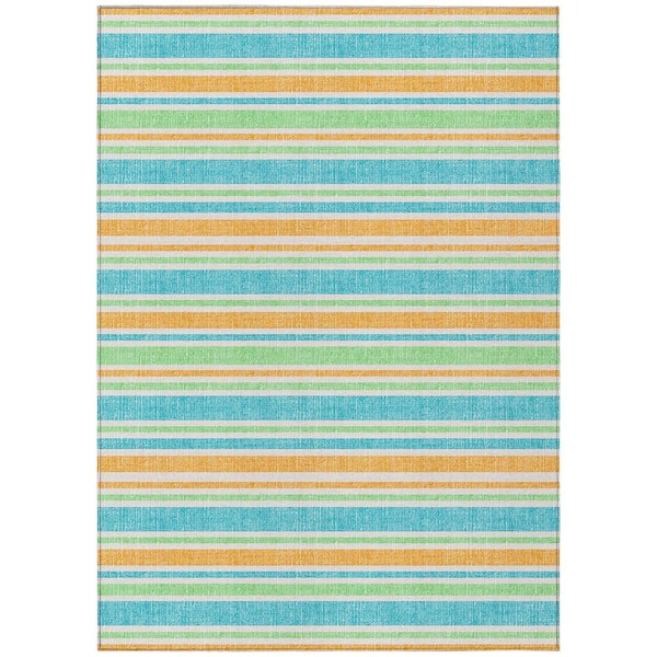 Addison Rugs Chantille ACN531 Teal 10 ft. x 14 ft. Machine Washable Indoor/Outdoor Geometric Area Rug