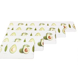 37.4 in. x 17.90 in. Avocado Design Double-Sided Kitchen Foot Mat Anti-Fatigue Non-Slip Comfortable
