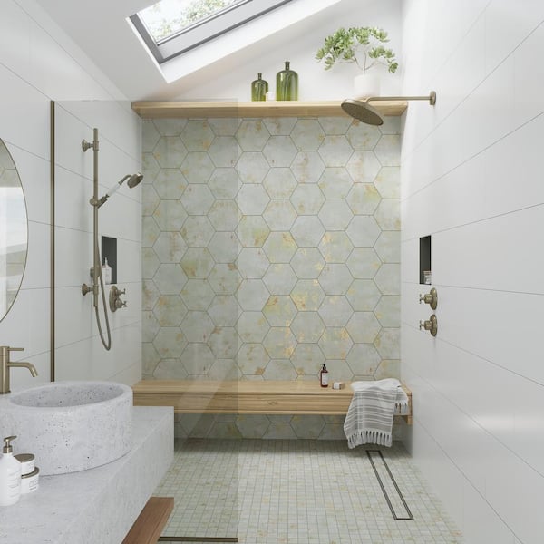 Apollo Tile Aureate Moss Green 9-7/8-in x 11-1/4-in Natural Porcelain Floor and Wall Tile (10.06-sq. ft/ Carton)