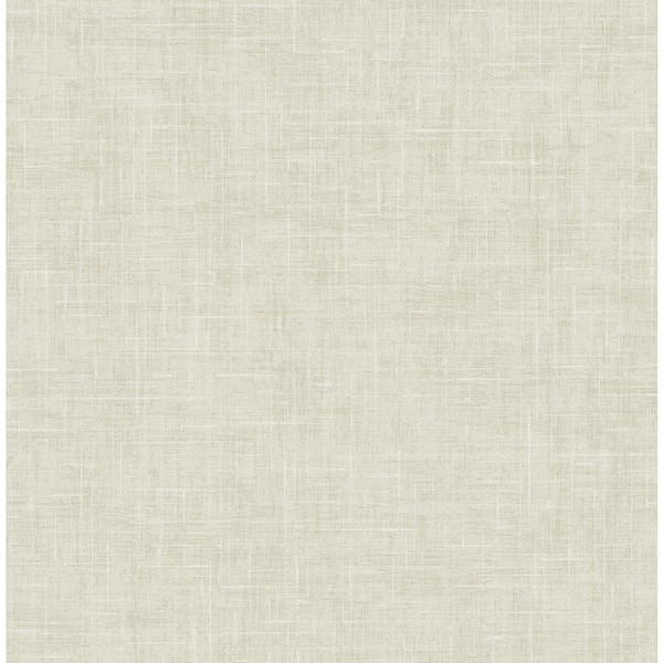 Seabrook Designs 56 sq. ft. Metallic Sandstone Granger Faux Linen Unpasted Paper Wallpaper Roll